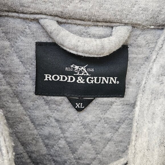 Rodd & Gunn Men's Quilted Double Zipper Sweater, Gray, Sz XL - Picture 3 of 14